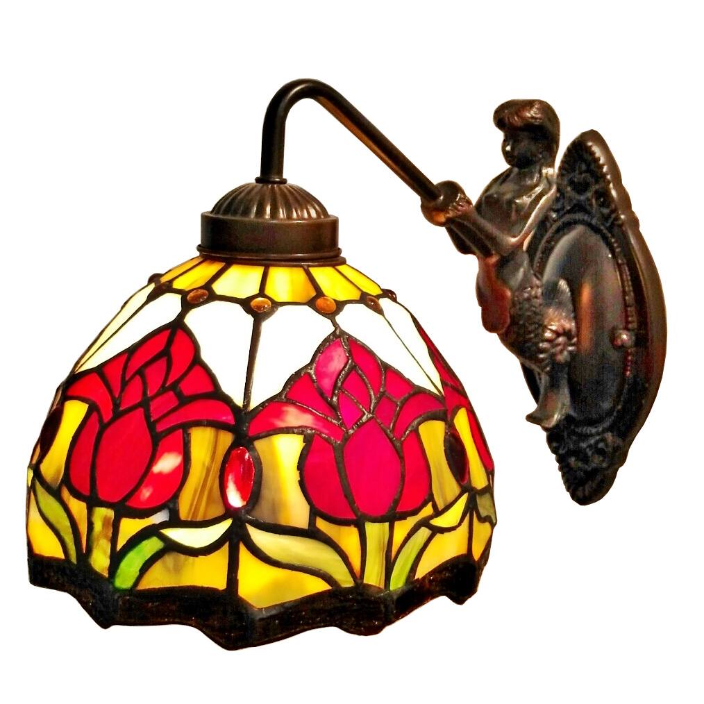 Amora Lighting Tiffany Style Tulips Wall Sconce Lamp
