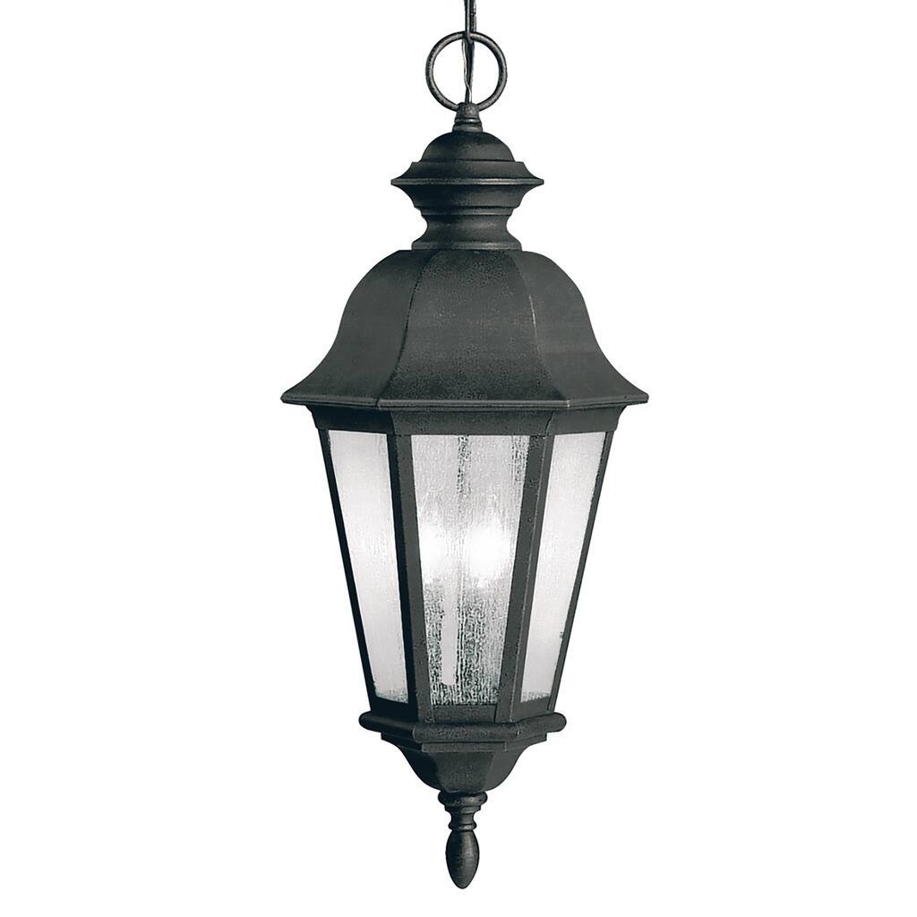 Traditional 3-light Distressed Black Outdoor Pendant