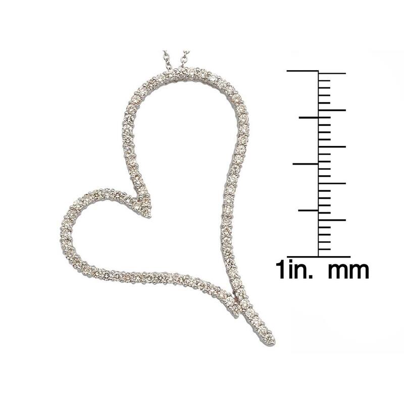 Kabella 18k White Gold 2ct TDW Diamond Heart Necklace (G-H, SI1-SI2)