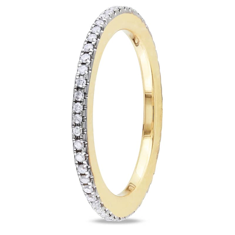 Miadora 14k Yellow Gold 1/4ct TDW Diamond Eternity Band - White
