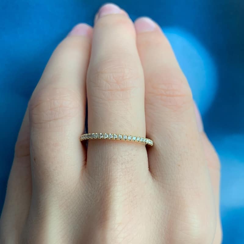Miadora 14k Yellow Gold 1/4ct TDW Diamond Eternity Band - White