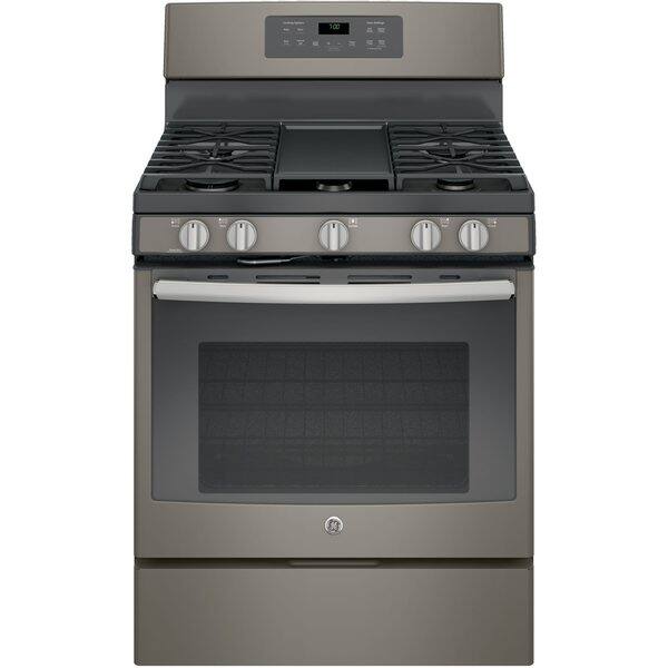 GE 30 IN Free Standing Gas Convection Range in Black Overstock 10695303