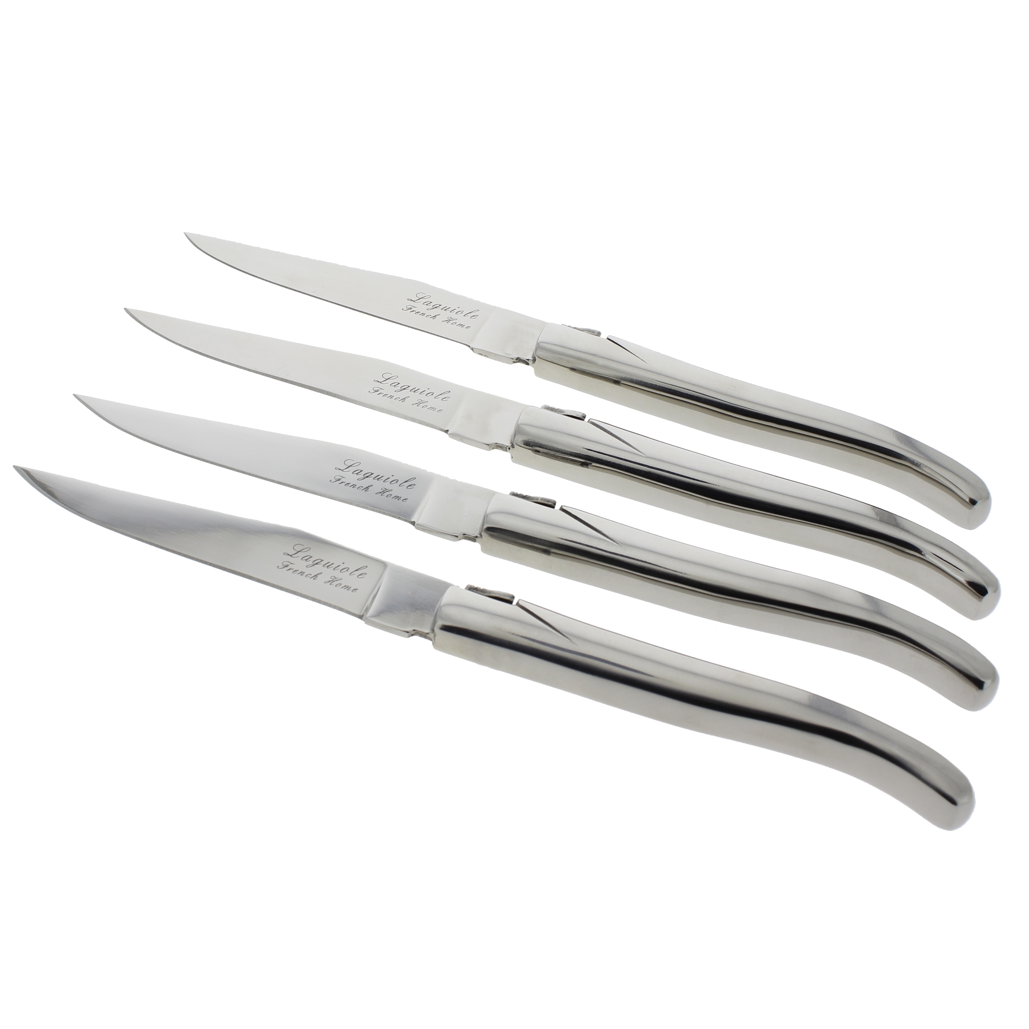 French Home Set of 4 Laguiole Steak Knives, Pearlized White