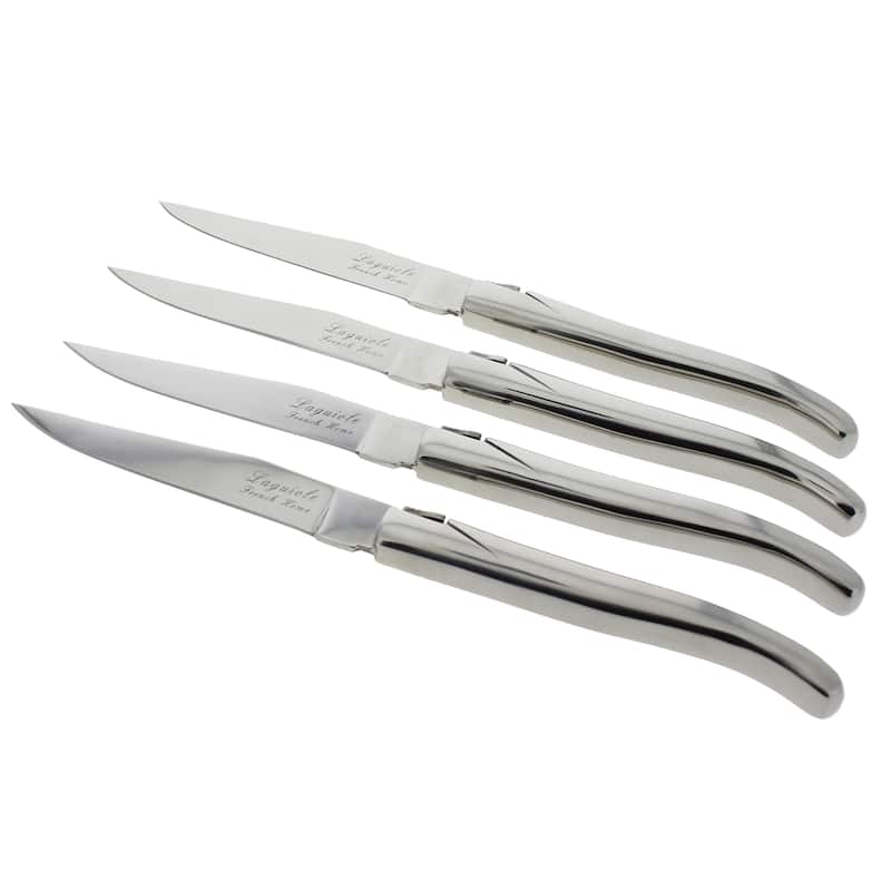 French Home Set of 4 Laguiole Connoisseur Stainless Steel Steak Knives - Silver