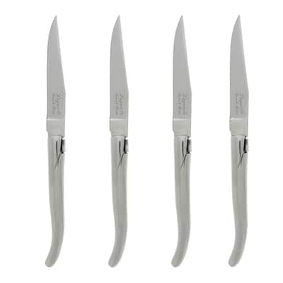 French Home Set of 4 Laguiole Connoisseur Stainless Steel Steak Knives - Silver