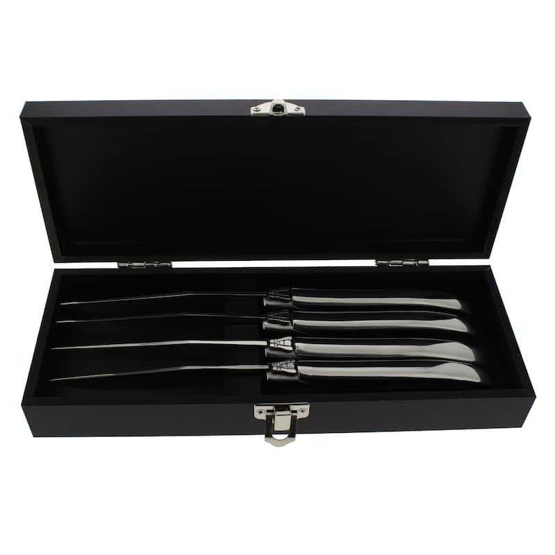 French Home Set of 4 Laguiole Connoisseur Stainless Steel Steak Knives - Silver