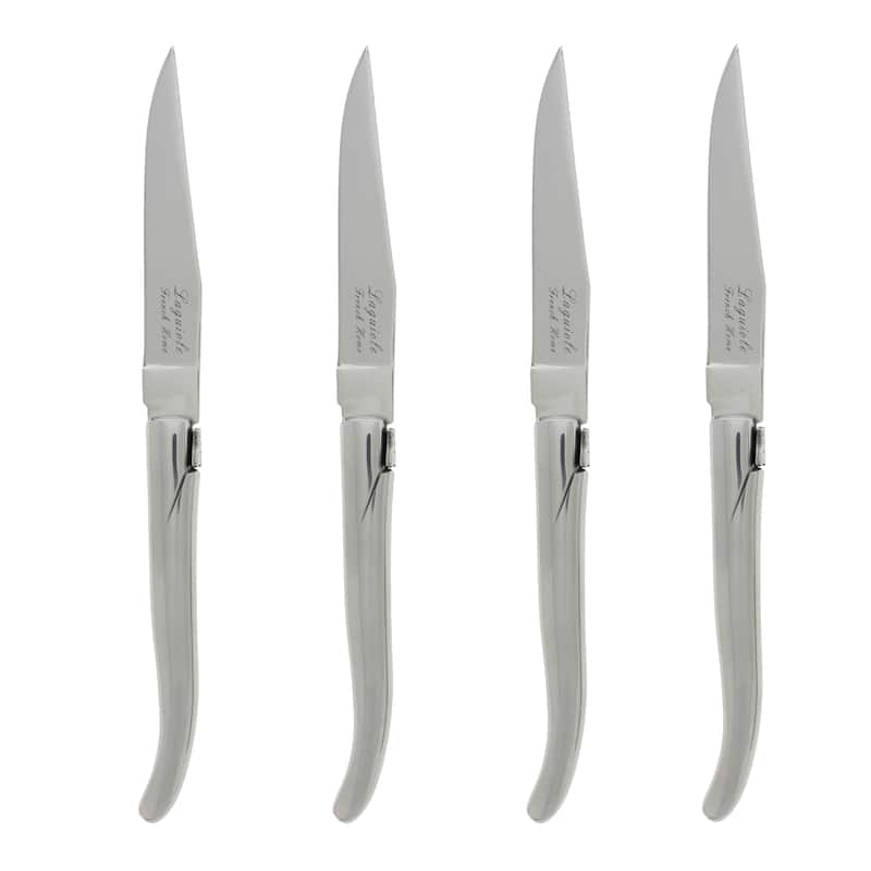 French Home Set of 4 Laguiole Connoisseur Stainless Steel Steak Knives - Silver