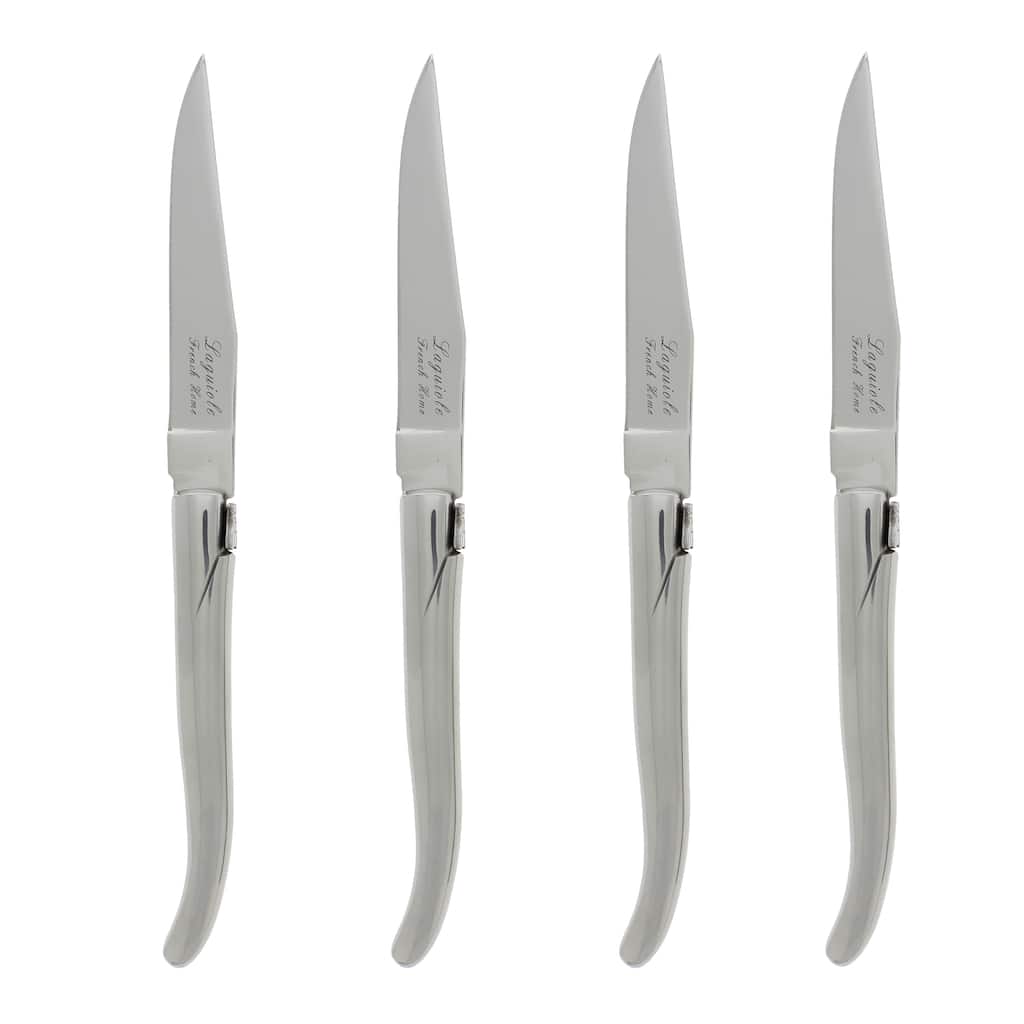 French Home Set of 4 Laguiole Connoisseur Stainless Steel Steak Knives - Silver