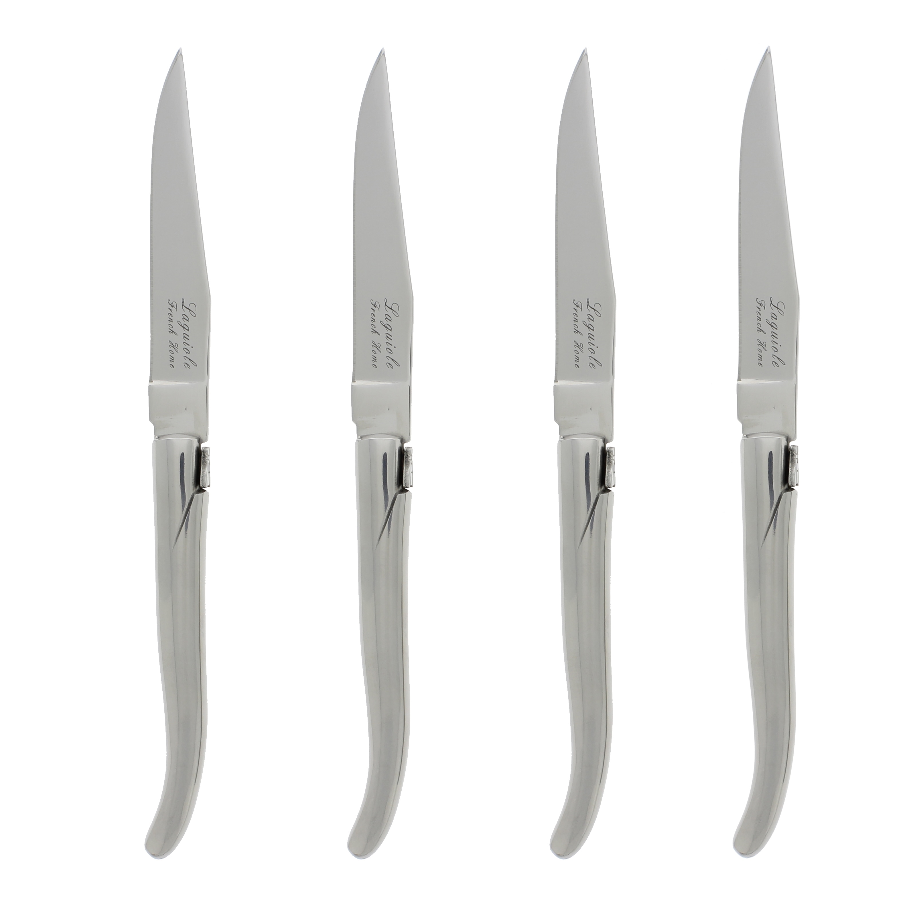 French Home Set of 4 Laguiole Connoisseur Stainless Steel Steak Knives - Silver