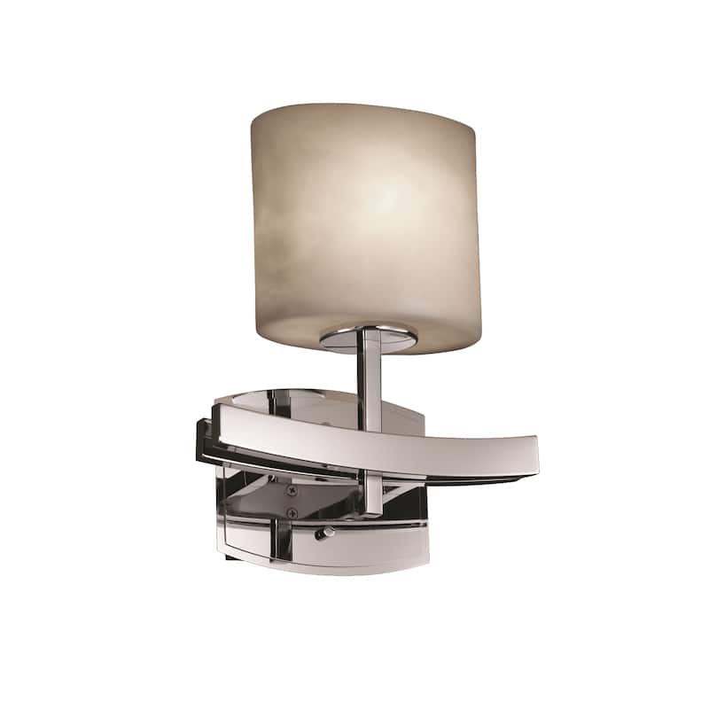 Justice Design Clouds Archway 1-light Polished Chrome ADA Wall Sconce, Clouds Oval Shade