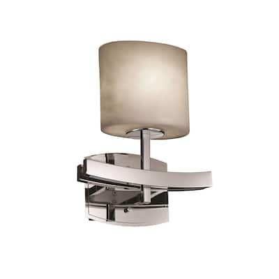 Justice Design Clouds Archway 1-light Polished Chrome ADA Wall Sconce, Clouds Oval Shade
