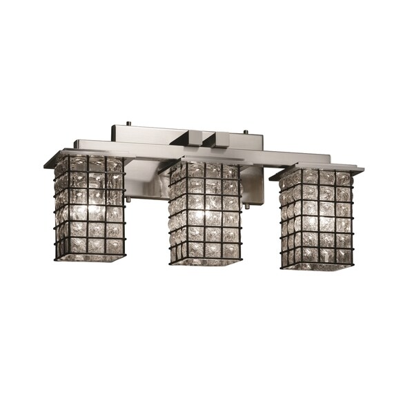 Shop Justice Design Group Wire Glass Montana 3-light Brushed Nickel ...