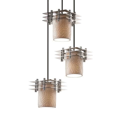 Justice Design Limoges Metropolis Cluster 3 Flat Bar Pendant Cylinder with Flat Rim