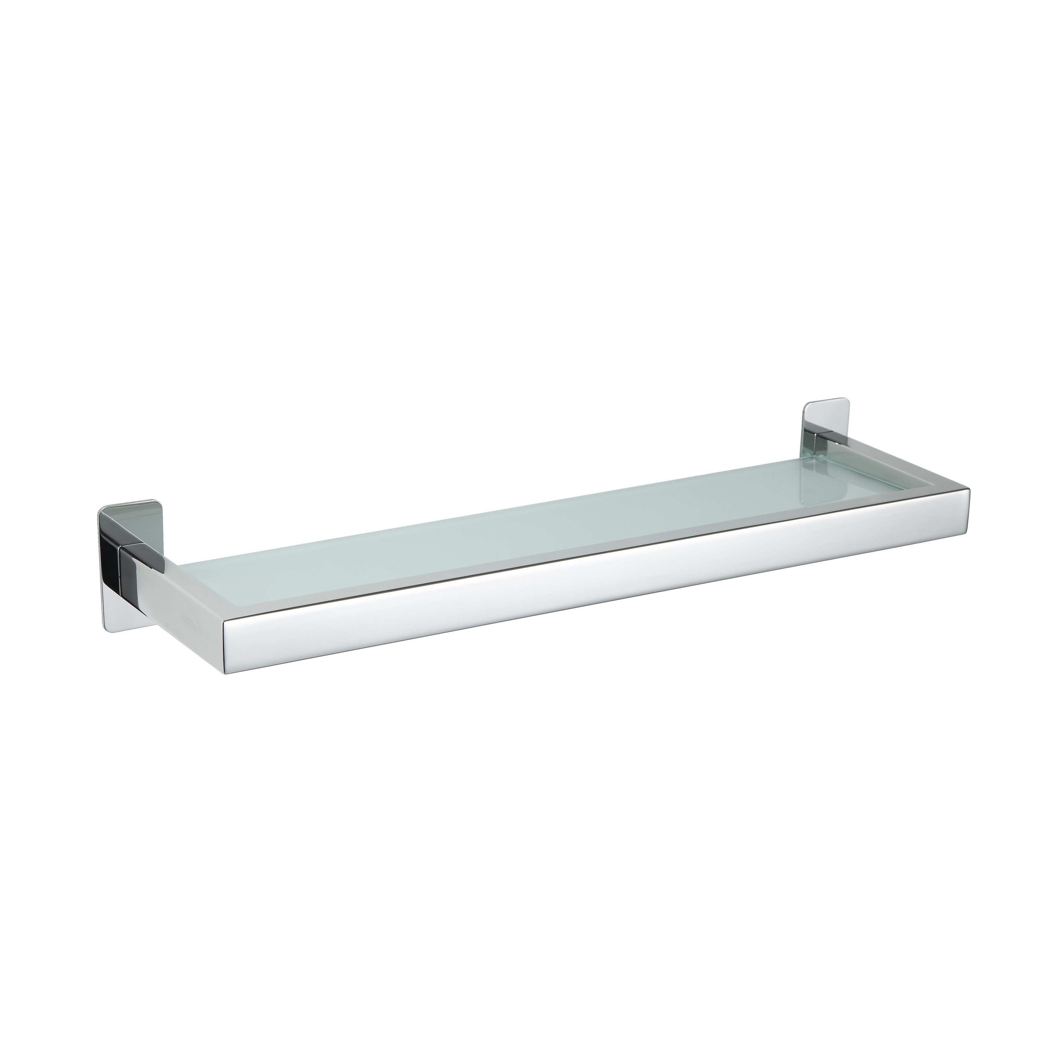 Milo Mensola Portaoggetti In Vetro E Acciaio Cromato Per Bagno – 40,6x11,4x2,5 Cm, Fissaggio A Parete, Collezione Coordinata