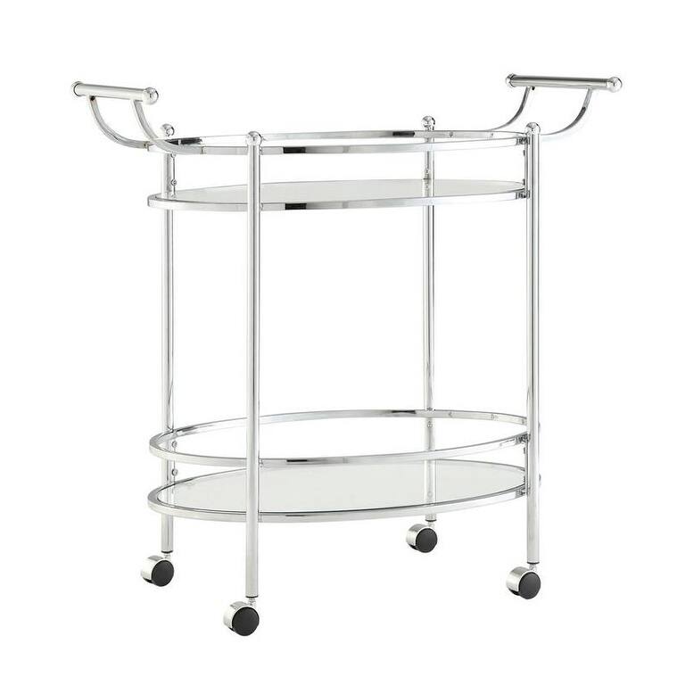 Linon Minerva Chrome Service Cart