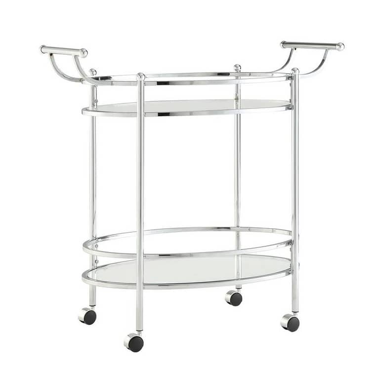 Linon Minerva Chrome Service Cart