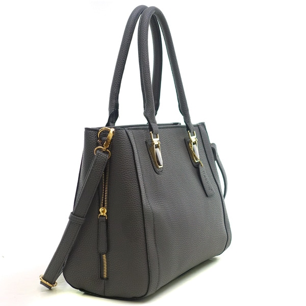 zip tote bag with studded sides