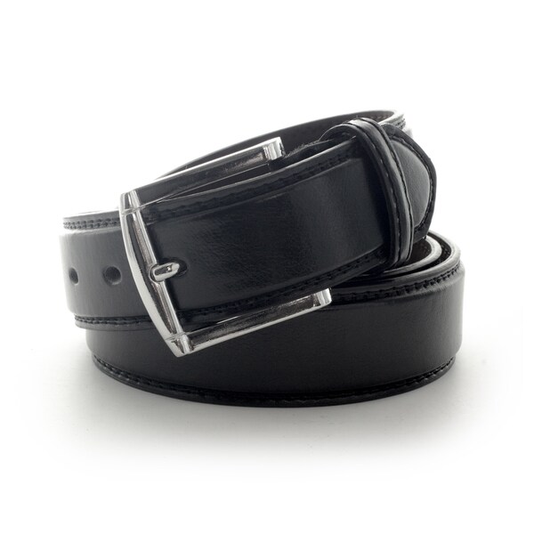 Shop Faddism Men&#39;s Classic Leather Belt with Silvertone Buckle - Free Shipping On Orders Over ...