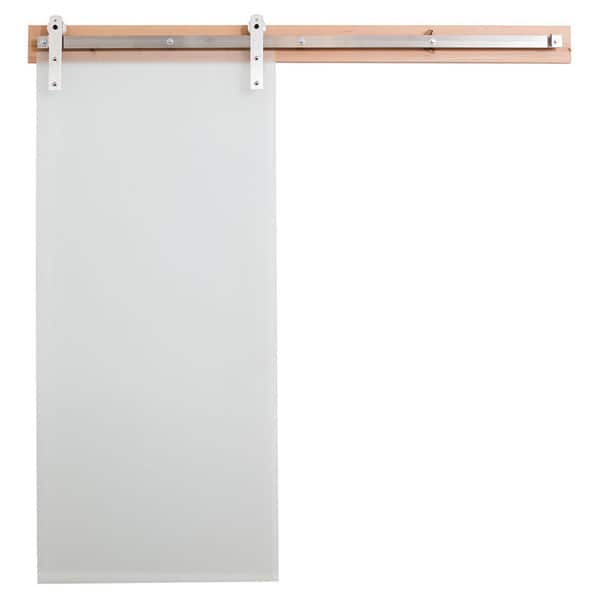 Shop Rustica Hardware Frosted Glass Barn Door And Flat Track