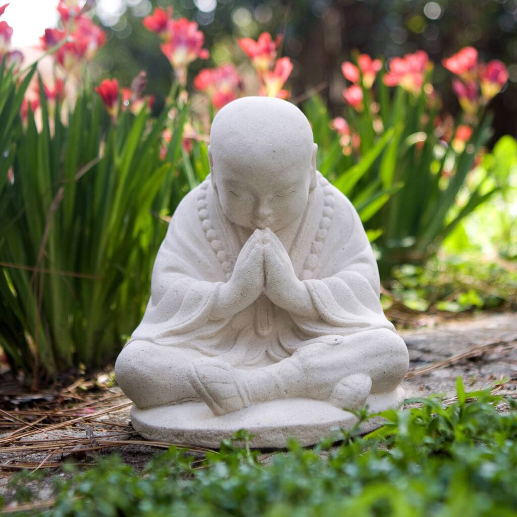 Handmade Stone Bowing Monk