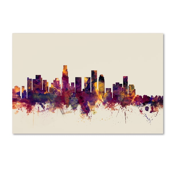 Shop Michael Tompsett 'Los Angeles California Skyline' Canvas Wall Art