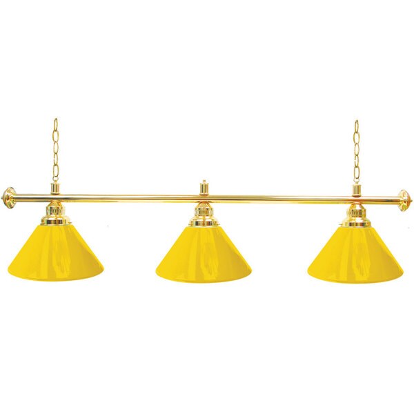 Premium 3 Shade Billiard Lamp Yellow and Gold