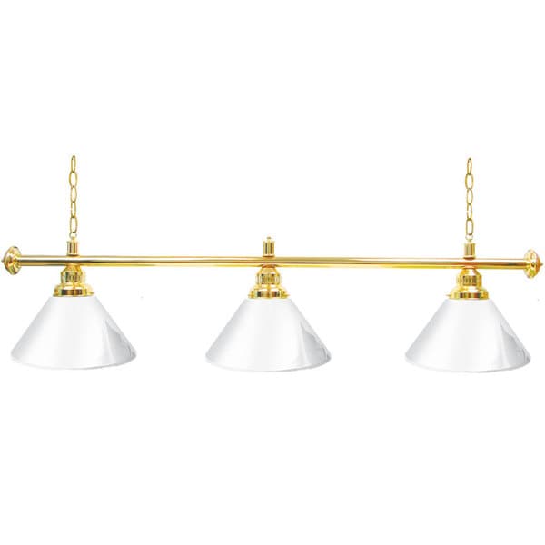 Premium 3 Shade Billiard Lamp White and Gold