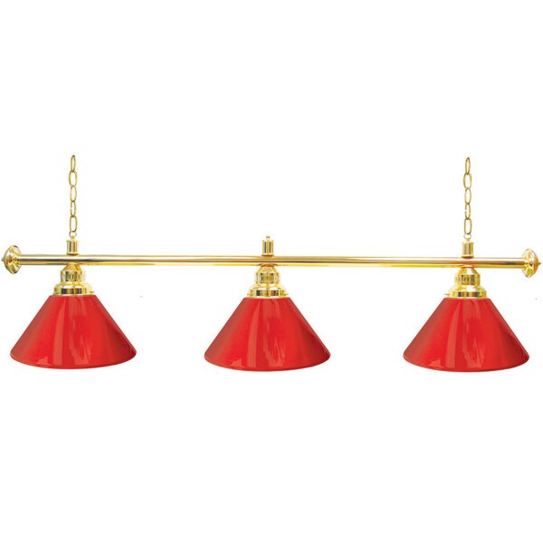 Premium 3 Shade Billiard Lamp Red and Gold