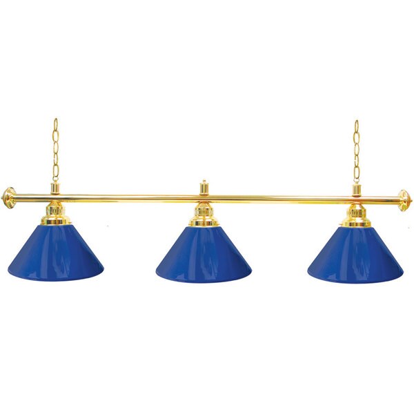 Premium 3 Shade Billiard Lamp Blue and Gold