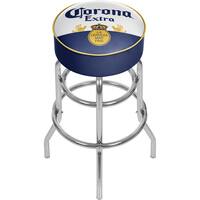 Corona Chrome Padded Bar Stool with Swivel - Label Design