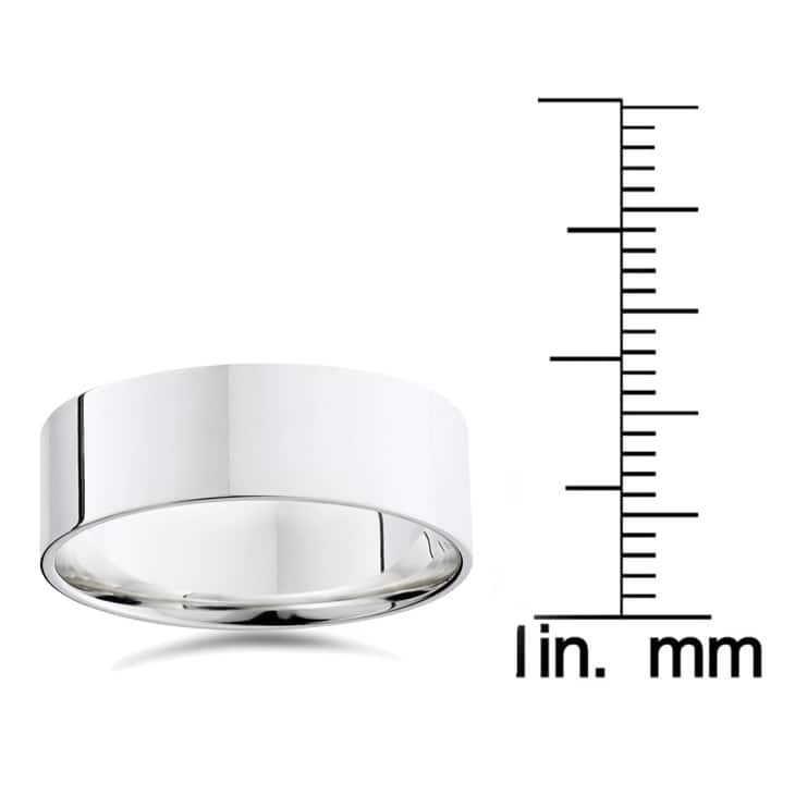 14k White Yellow and Rose Gold 9mm Plain Flat Wedding Band