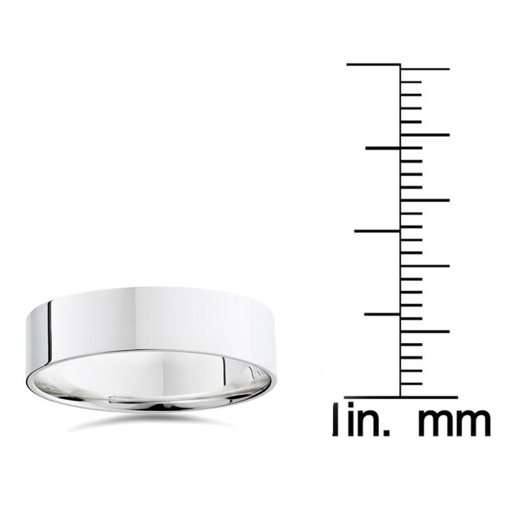 14k White Yellow and Rose Gold 8mm Plain Flat Wedding Band