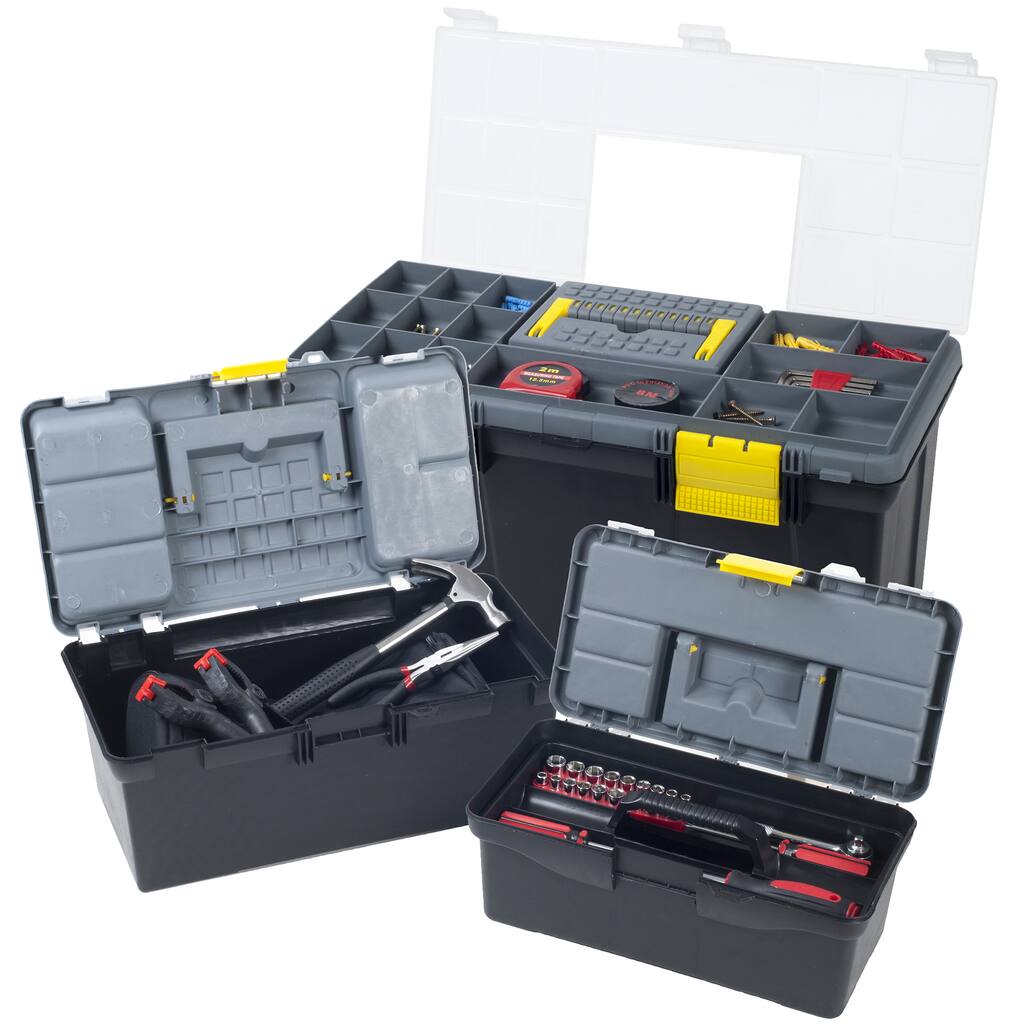 Stalwart Parts and Crafts 3-in-1 Tool Box Storage Set