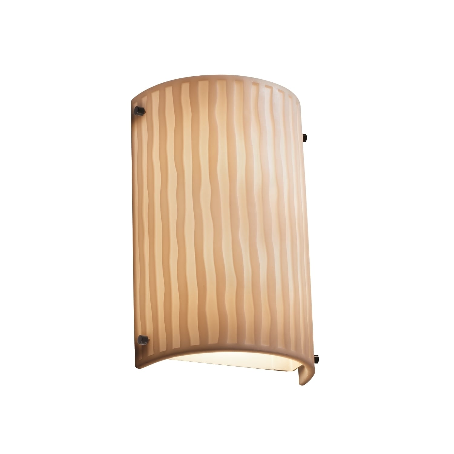 Justice Design Porcelina Finials 2-light Matte Black ADA Wall Sconce, Waterfall Shade