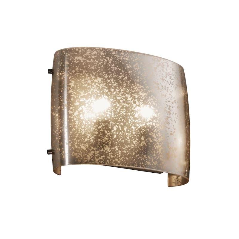 Justice Design Fusion Finials 2-light Dark Bronze ADA Wall Sconce, Mercury Shade
