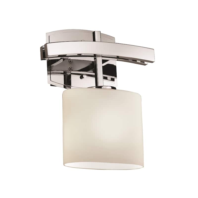 Justice Design Fusion Archway 1-light Polished Chrome ADA Wall Sconce, Opal Oval Shade
