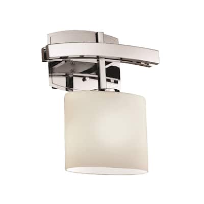 Justice Design Fusion Archway 1-light Polished Chrome ADA Wall Sconce, Opal Oval Shade