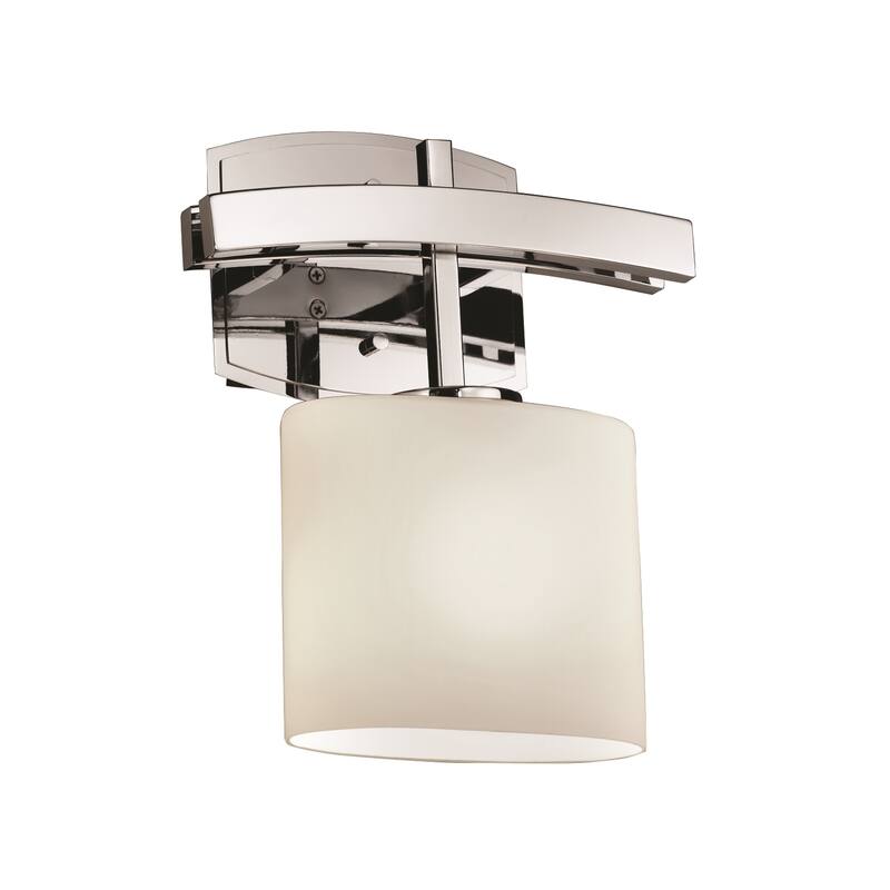 Justice Design Fusion Archway 1-light Polished Chrome ADA Wall Sconce, Opal Oval Shade - Polished Chrome, Opal