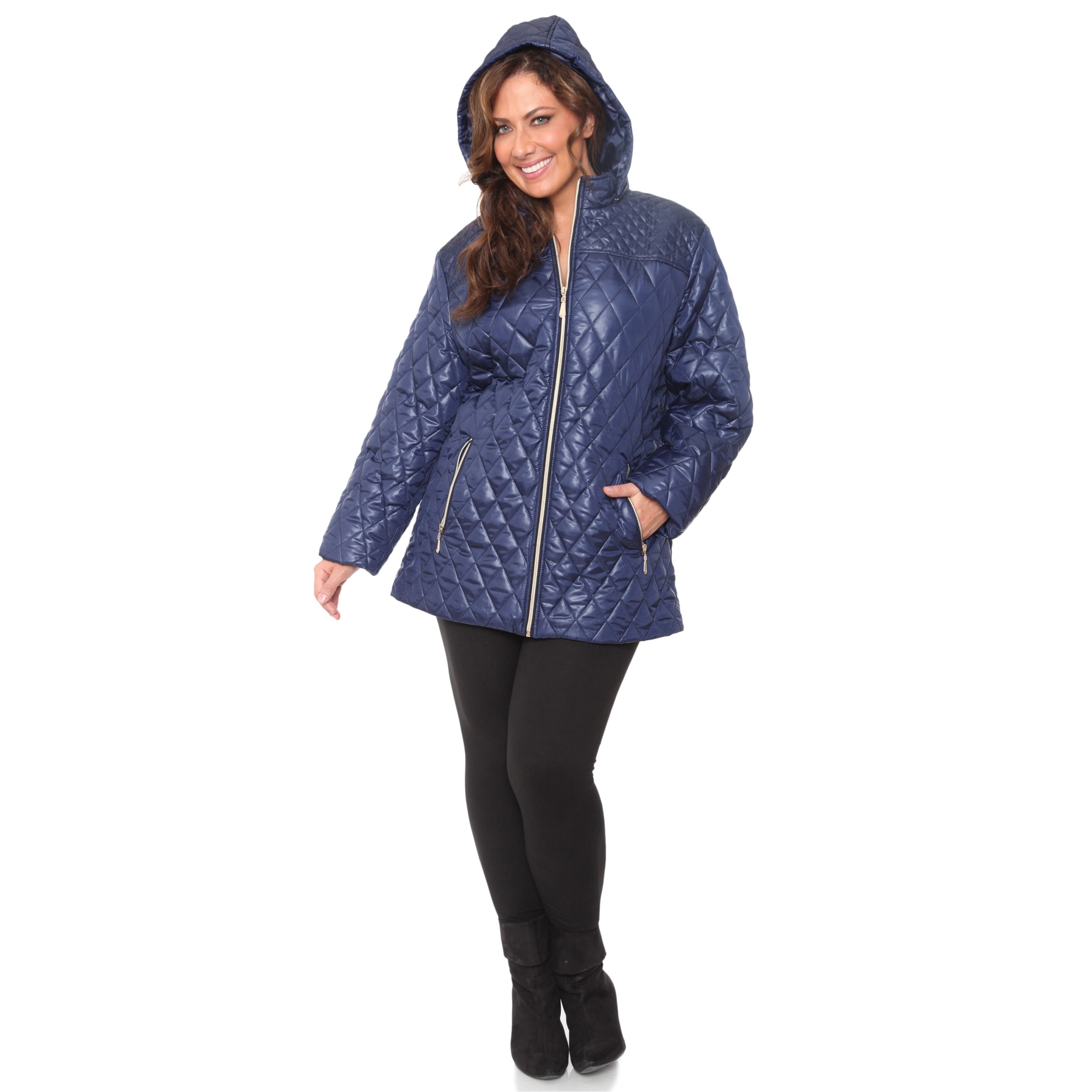 white plus size puffer coat