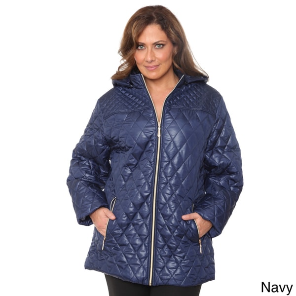 white plus size puffer coat