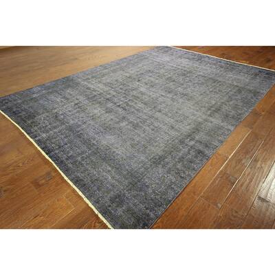 Overdyed Purple Hand-knotted Wool Persian Tabriz Rug (7'0 x 10'0)