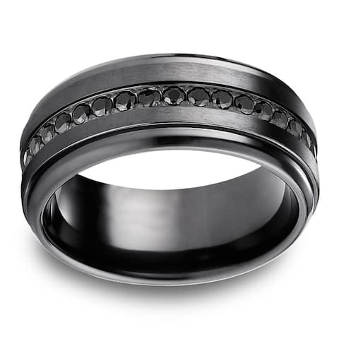 Black Titanium Black Cubic Zirconia Eternity Ring