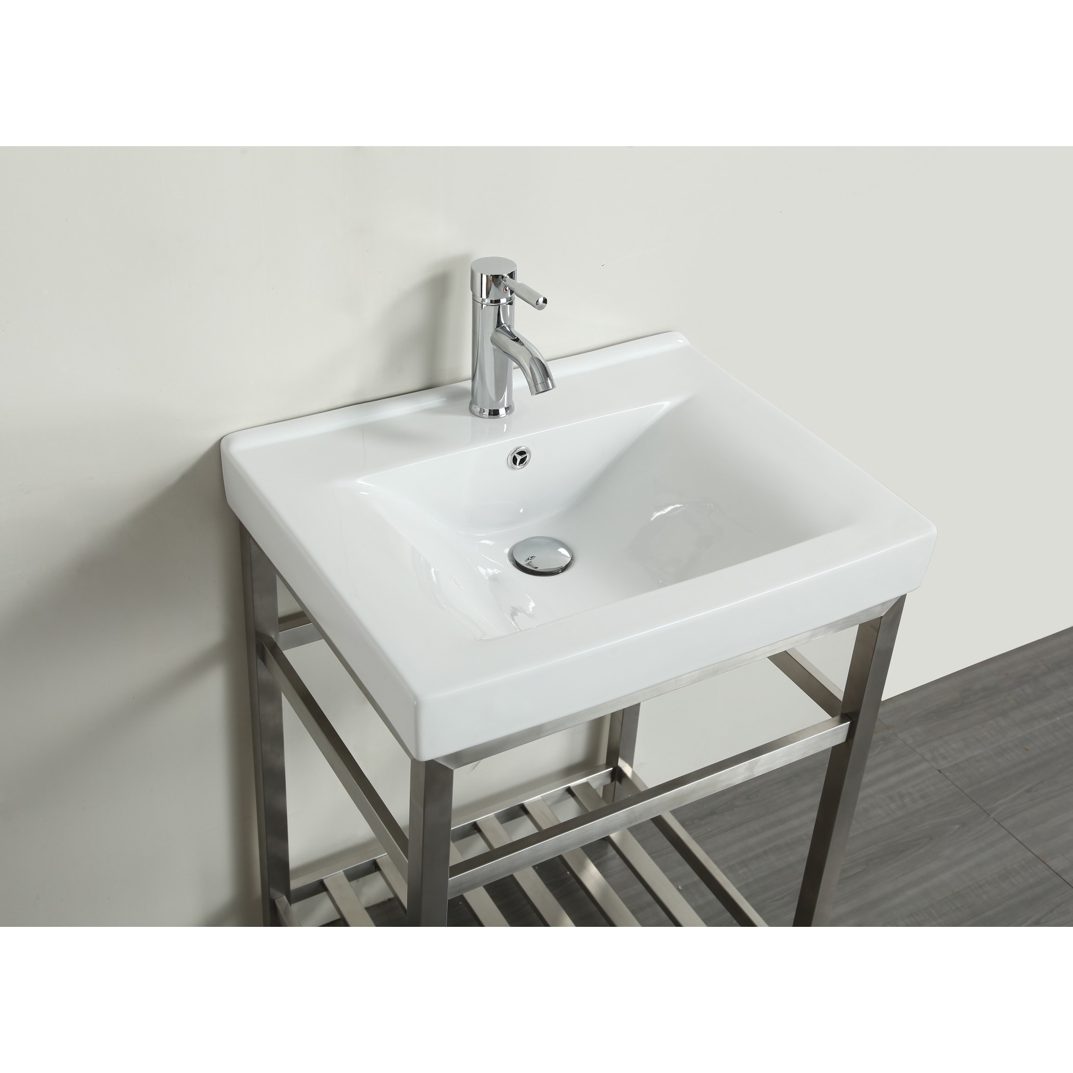 Shop Eviva Stone 24 Inch Bathroom Vanity Stainless Steel With