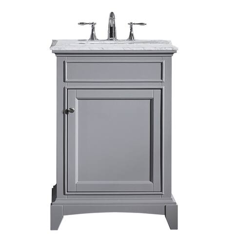 Eviva Elite Stamford 24" Gray Bathroom Vanity w/ Double Ogee Edge White Carrara Top