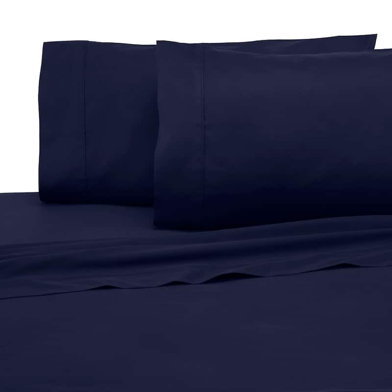 Modern Living Solid Bed Sheet Set or Pillow Cases - Twin - Evening Blue