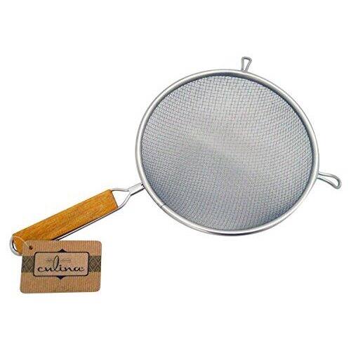 Culina Stainless Steel Double Mesh Strainer with Wooden Handle