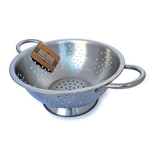 Culina 3-quart Stainless Steel Colander Punched Hole with Handles