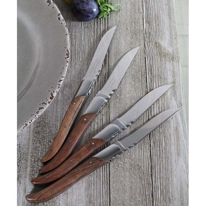French Home of 4 Laguiole Connoisseur Rosewood Steak Knives - Sale - - 10701107