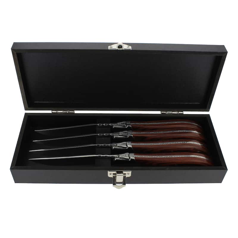 French Home Set of 4 Laguiole Connoisseur Rosewood Steak Knives