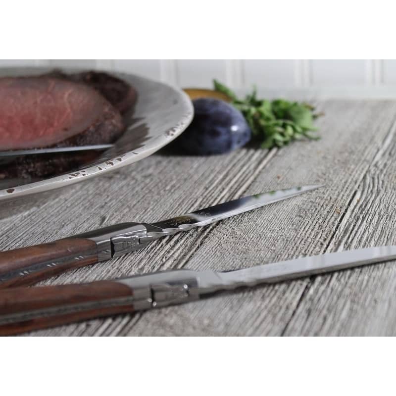 French Home Set of 4 Laguiole Connoisseur Rosewood Steak Knives
